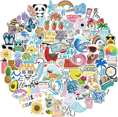 Stickers for Water Bottles, 100 PCS Stickers for Kids Teens Girls Students Classroom Teacher Prizes for Kids Cute Vinyl Waterproof Laptop Stickers for School