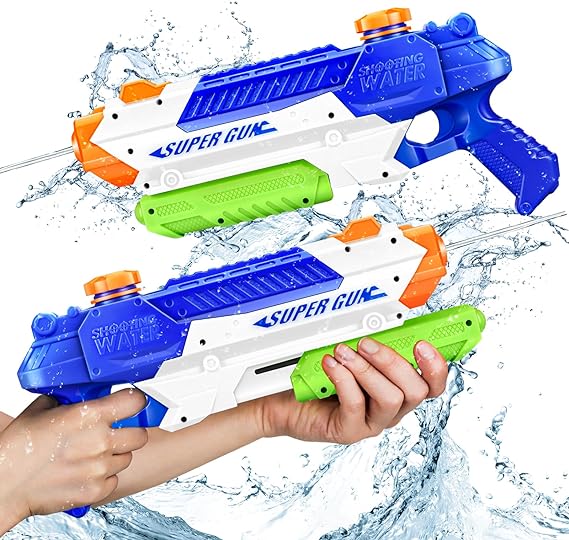 Water Guns for Kids Adults - 2 Pack Squirt Guns for Kids, 400CC with Long Range - Ideas Gift Toys for Summer Swimming Pool Beach Outdoor Water Fighting Toy for Boys Girls