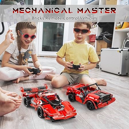 Building Blocks Toys for Ages 6-12, DIY Construction RC Car Kit with Remote Control