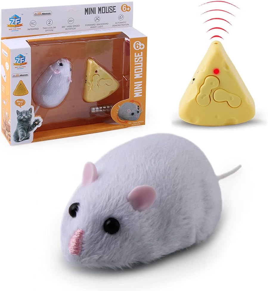 Mini RC Mice Toy, IR Remote Control Rat, Prank Toy For Cats And Dogs, Scary Remote Control Animal Prank, Trick Toy For Pets And Kids - Toyigo