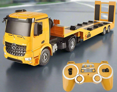 RC Truck, Detachable Flatbed Semi-Trailer Engineering Tractor Remote Control Low Loader Die-Cast Car Model Kids Electronics Hobby Toy with Sound and Light Effect Truck For kids - Toyigo