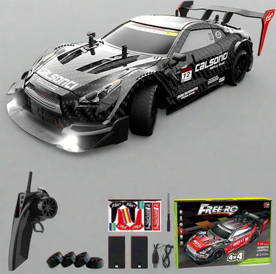 Remote Control Car, RC Drift Car,  1:16 Scale 4WD RC Car with LED Lights, 2.4GHz 30km/h RTR High Speed Racing Sport Toy Car, Adults Boys Girls Kids Gift 2Pcs Rechargeable Battery - Toyigo