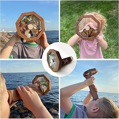 Children's DIY craft kits, Wooden kaleidoscope for toddlers, Interactive kaleidoscope kit, Outdoor Children's Educational Toy