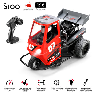 Road Remote Control Car, Remote Control Tricycle Drift high-Speed, Drift Racing car 1:16 Simulation Remote Control car