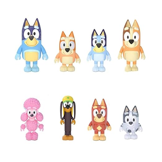 Bluey Cake Toppers and Action Figures, Perfect Party Supplies for Bluey Fans (8Pcs)