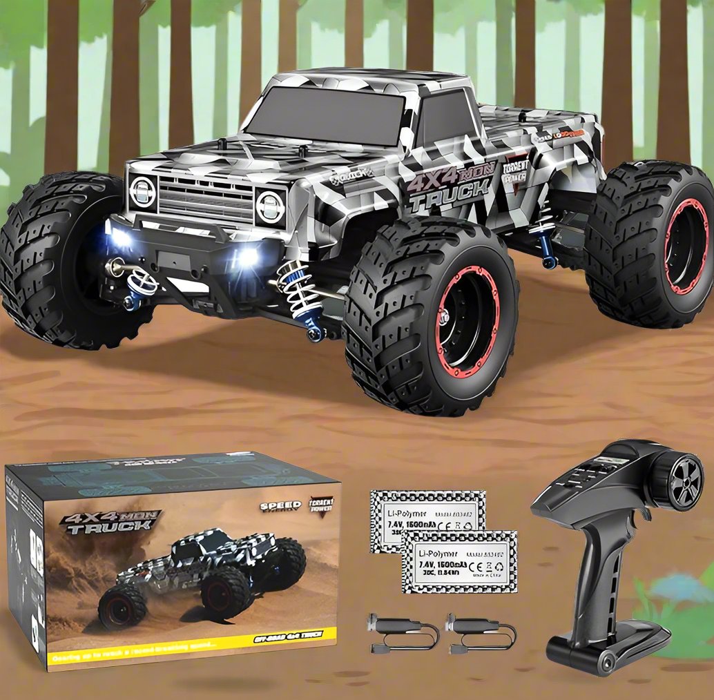 RC Monster Truck, 1/12 Scale Brushless RC Cars 903A, 4X4 Off-Road RC Monster Truck, Fast Remote Control of 55KM/H Top Speed, RTR RC Vehicles Hobby Grade All Terrain Adults for Boys - Toyigo