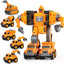 Transforming Robot Toys, Construction Vehicle 5 in 1 Transform Toys, for 3 4 5 Year Old Boys Action Figures Set Building STEM Car Toys, for Age 4-6 5-7 Year Old Boy Birthday Gift Stuffers