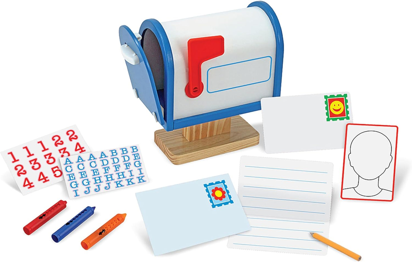 Wooden Mailbox Activity Set, Educational Toy with Reusable Letters and Post cards, Preschool Learning Mailbox Activity Set Mailbox Play Set Ages 4+ Kids Adults - Toyigo