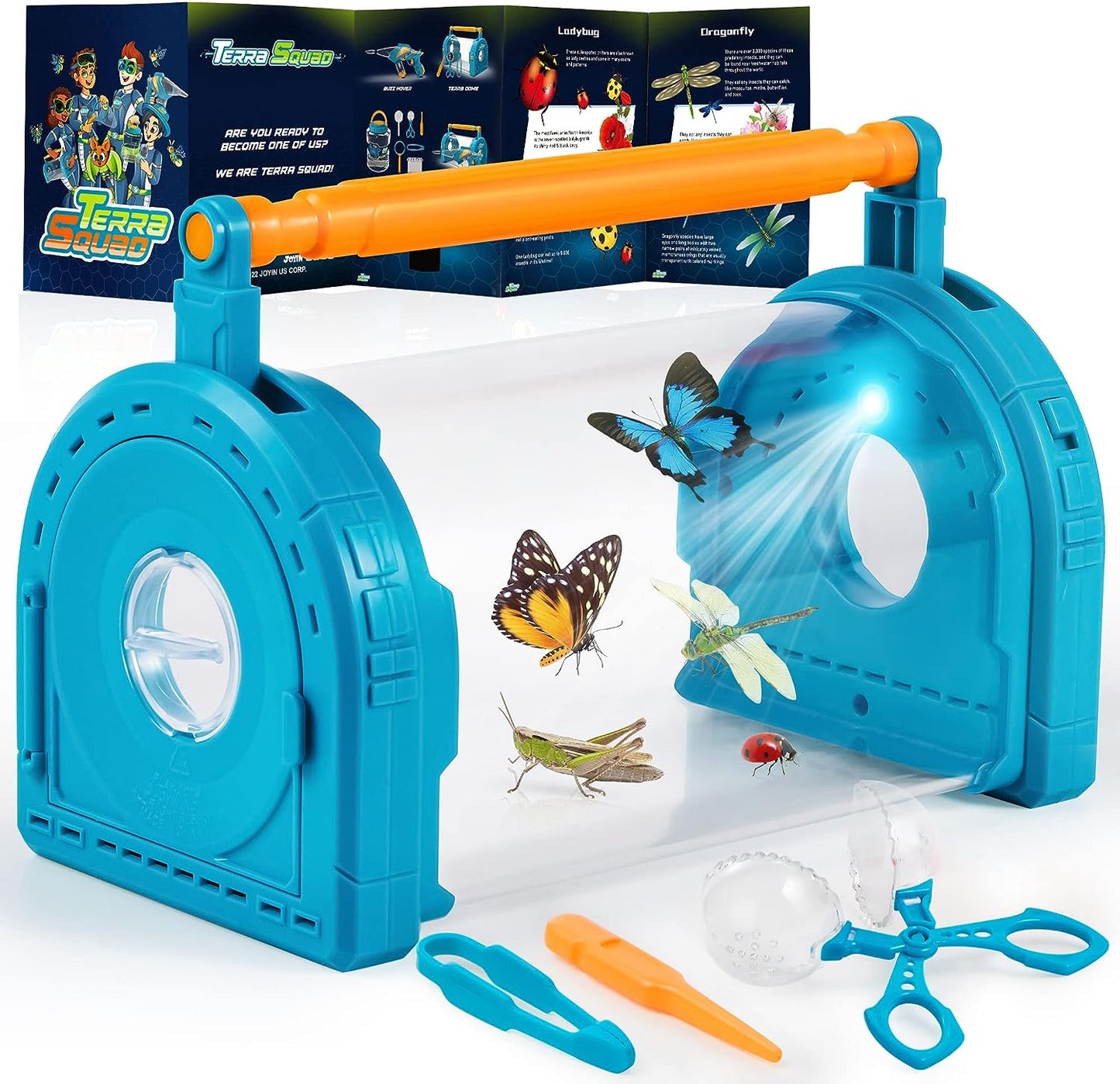 Bug Catcher Kit for Kids, Light Up Critter Habitat Box for Indoor/Outdoor Insect Collecting, Includes Bug Tong, Tweezer, Activity Booklet, and Pipette - Gift for Boys and Girls - Toyigo