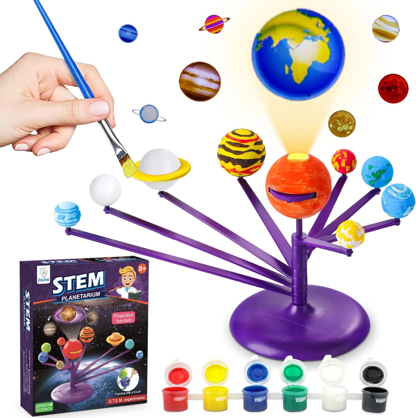 Solar System Model Kit, Glow in Dark Planet Model, Stem Toys Gift for Kids & Teens, Science Activities for Ages 5-8+, Kids Crafts Ages 4-8, Birthday Gift for Boys Ages 4 5 6 7 8-12 Year Old