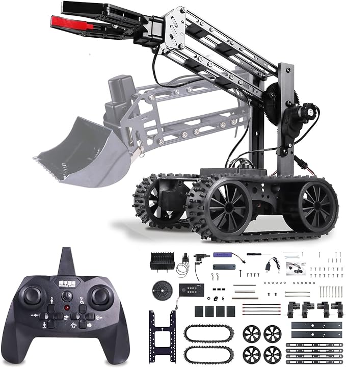 Robot Arm Kits and Remote Control Excavator, 2-in-1 Science Kits for Kids Age 8-12, Electronic Programming Toy DIY Robotics Kit, Stem Project Kits Suit for Boys/Girls Birthday Gift - Toyigo