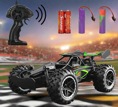 Remote Control RC Cars, Easter Basket Stuffers Toy Cars for Boys and Girls, 1:18 2WD Monster RC Truck High Speed Racing Car,  Gifts for Kids(Black Green) (White Blue) - Toyigo