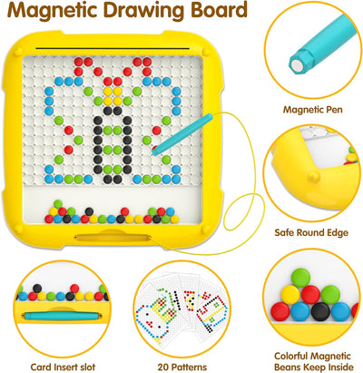 2 in 1 Magnetic Color and Number Maze & Drawing Board, Toddler Toys 2-3 3-5 Montessori Learning Toys for Toddlers 2-4 Years, 2 Uses Color Matching Counting Toddler Activities