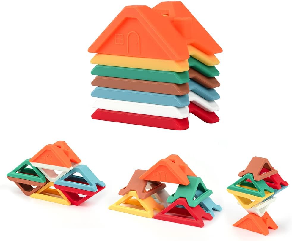 Building Block Toy - Unique Shaped Design House  ? Safe & Fun Stacking Blocks for Kids