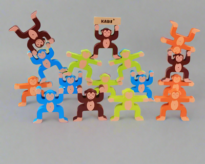 Wooden Monkey Balancing Stacking Block Games - Early Education animal puzzle toys (16Pcs)