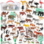 100 Piece Set of Animal Plastic Figures Playset, Includes Migration Wild, Safari, Zoo, Jungle, Farm, Forest, Desert, Ocean Animals, Birds, Action Toy Figures Accessories and Container kids Toys