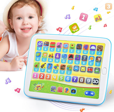 Learning Toys, Bilingual Spanish & English Education Toy for Toddlers 1-3, Kids Interactive Learning Tablet, Alphabet ABC / Words / Numbers / Colors Learning Pad, for Babies 24 Month+ for Kids