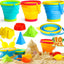 Collapsible Beach Toys, Sand Toys for Toddler Kid with 3 Collapsible Sand Bucket Shovel Molds, Sandbox Toy for Kid Toddler, Travel Beach Foldable Bucket for Age 3-4-5-6-8-10