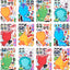 24 PCS 6 x 9 Make-a-face Sticker Sheets, Make Your Own Animal Dinosaur and Match Sticker Sheets with Dinosaur and Fantasy Animals Kids Party Favor Supplies Craft  for Kids