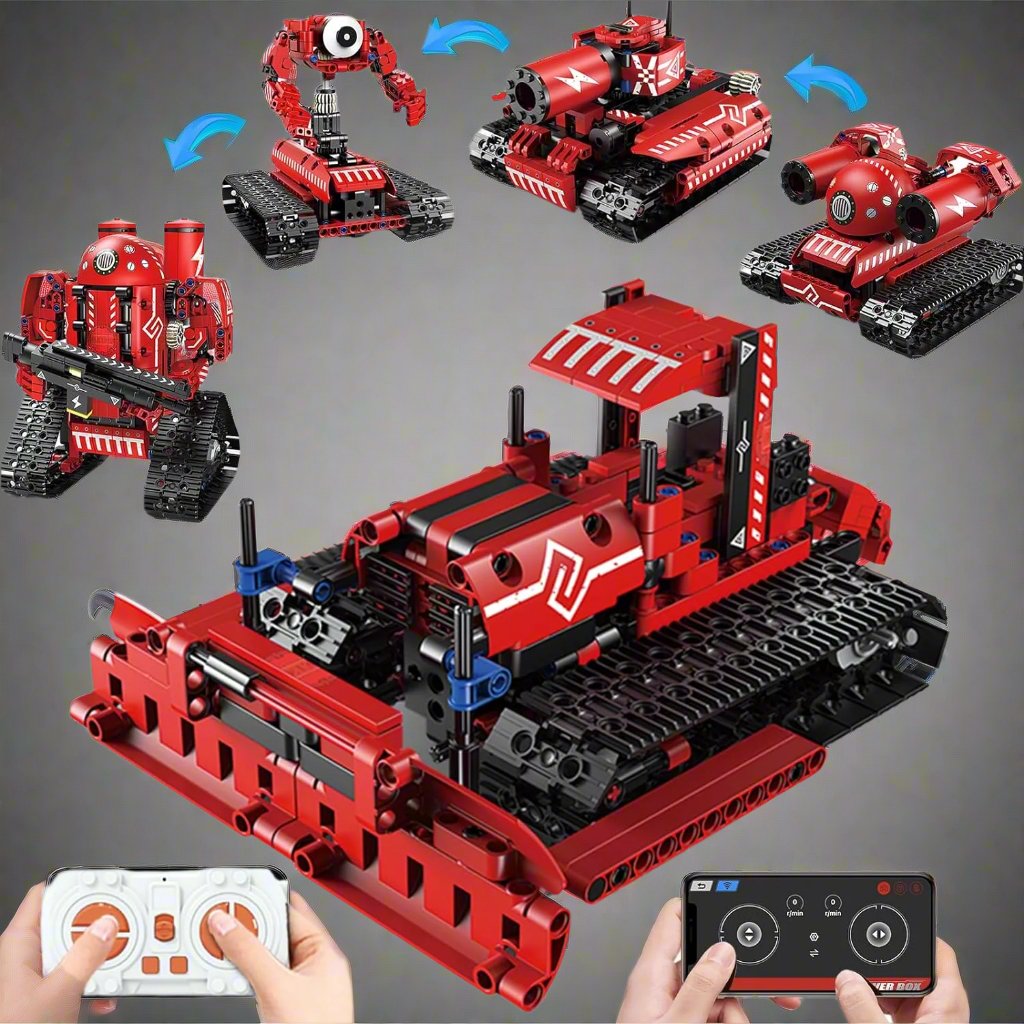 Building Blocks Set, Technique Car Science Kits for Kids Age 8-12, STEM 5in1 Remote & APP Control Tracked/Robot/Bulldozer/Tank, Building Toy Gifts for Boys Girls 8-16, (495 PCS)