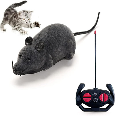 RC Toy Cat Mice, Remote Control Fake Rat, Animal Interactive Toy, Cat Running Wheel, Wireless Chasing Prank Joke Scary Trick, Rats for Cat Funny Toy - Toyigo