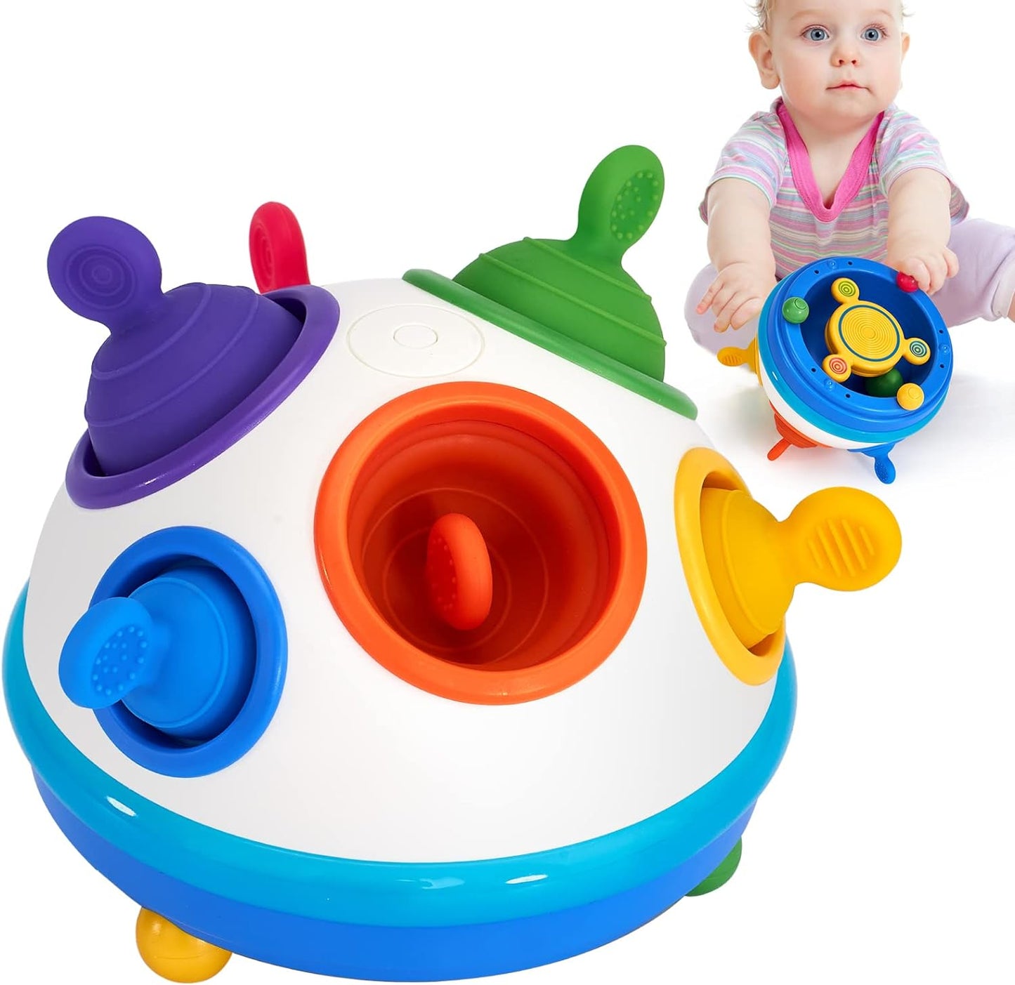 Interactive Toys For 1-Year-Olds, Toddler Sensory Toys, Pop Fidget Toys Spinning Baby Toy, for 1 Year Old Gifts Early Development Toy, for Toddlers 1-3 Baby Toys, 12-18 Months Birthday Gift - Toyigo