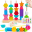 Wooden beads sequencing Toy, Stacking Blocks & Lacing Beads & Matching Shape Stacker for 2 3 4 5 Year Old STEM Preschool Learning Montessori Toys Gifts for Kids Boy Girl Toddler