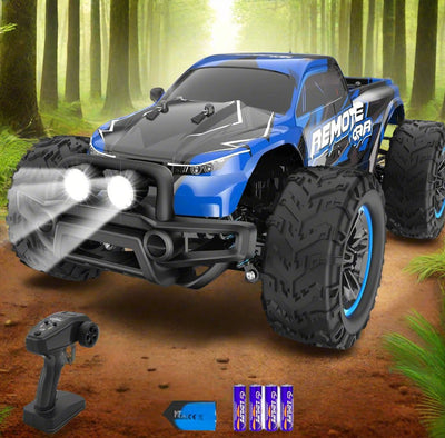 Remote Control Car, 1:16 Scale All Terrain RC Truck with Headlights, 4WD Off Road Monster Truck Toys for Girls, Racing Car RC Crawler Toy Cars Gifts for Kids, RC Cars Kids Toys for Boys - Toyigo