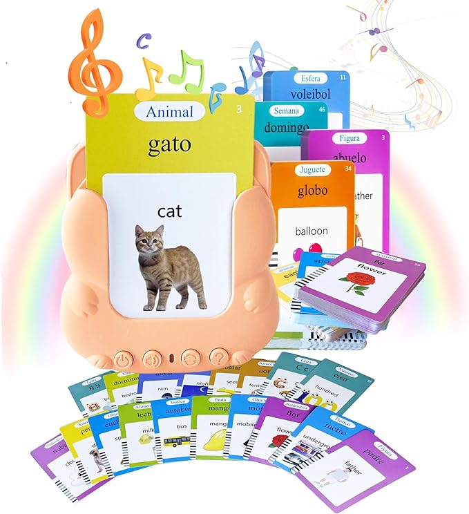 Toddler Toys Spanish & English Talking Flash Cards 3 4 5 6 Year Old Boys and Girls, 224/510 Sight Words, Montessori Toys, Autism Sensory Toys, Learning Educational Toys (Bilingual-224) - Toyigo