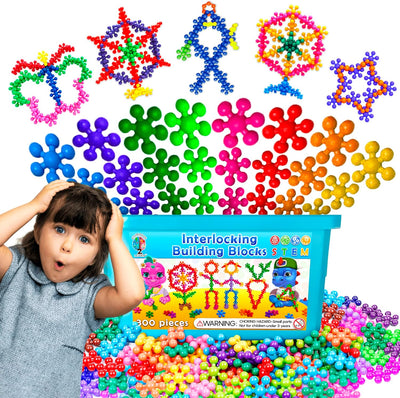 300 Pieces Building Block, Kids STEM Toys Educational Building Toy, Discs Sets Interlocking, Solid Plastic for Preschool Kids Boys and Girls Aged 3+, Creativity Kids Toys