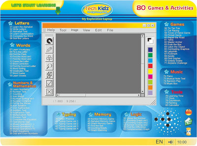 Exploration Toy, Educational Learning Laptap, 80 Challenging Games and Activities, Interactive Learning Computer Included LCD Screen, Keyboard and Mouse  for Kids, Ages 5-10