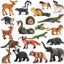 Forest Animal Figurines Set, Miniature Plastic Woodland Animal Figure Toy Set, for Kids Toddler Boy Girl Age 3-5 3 4 5 Party Supplies Cake Toppers(20Pcs)