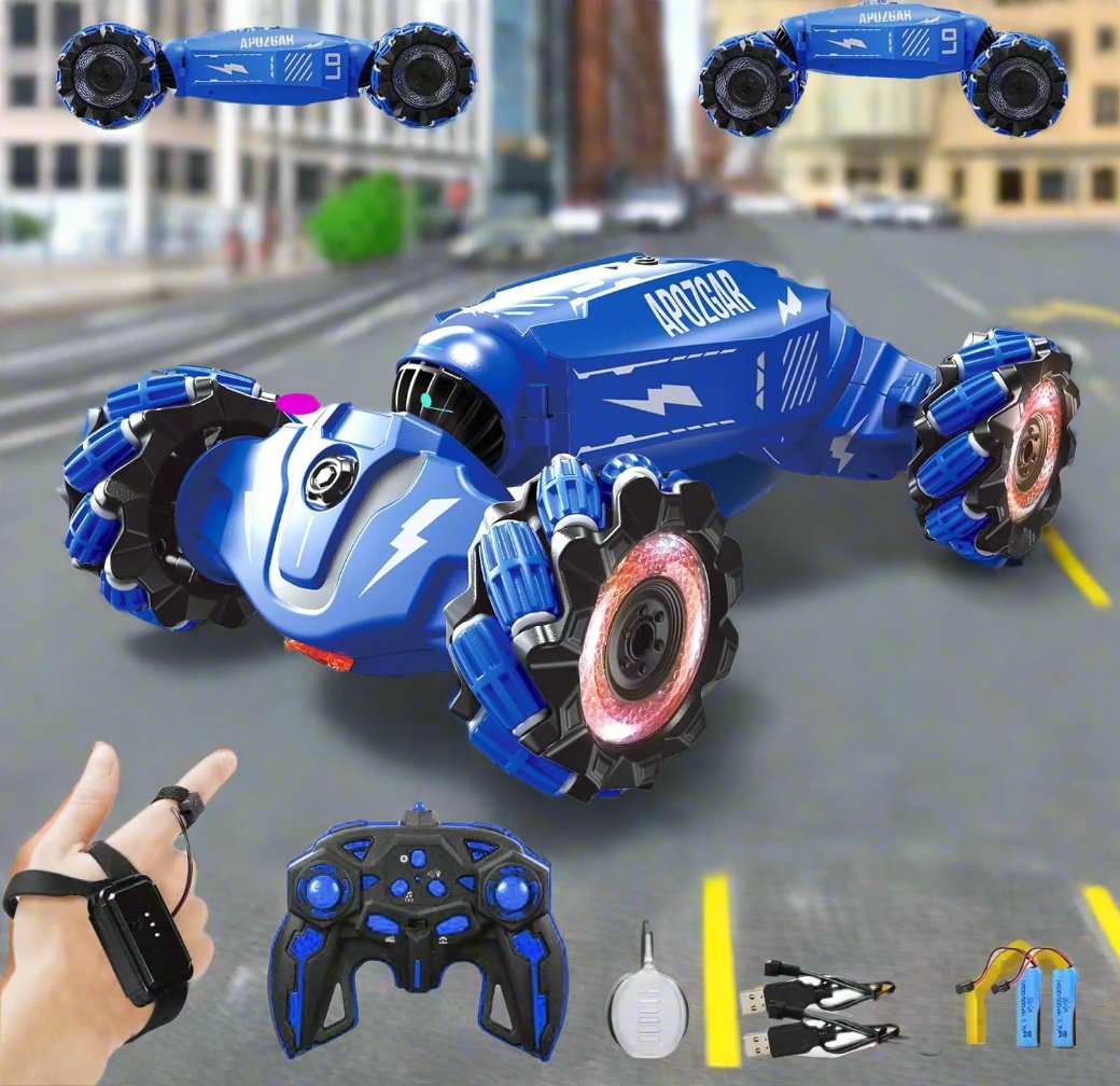 Upgraded Hand Gesture Sensing RC Stunt Car with Lights Music, Spray Fog Steam Gesture RC Car Remote Controll Transformed Vehicle 360ø Spins All Terrains Monster Truck for Boys Kids - Toyigo