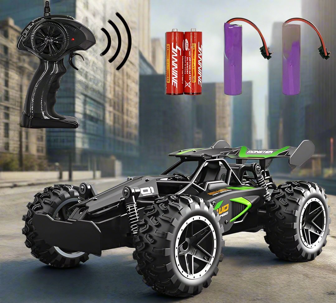 RC Cars, 1:18 2WD Monster RC Truck High Speed Racing Car, Remote Control RC Cars, Easter Basket Stuffers Toy Cars Boys and Girls Gifts for Kids - Toyigo