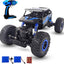 Remote Control Car, 2.4Ghz 4WD All Terrain RC,  Rock Crawler Monster Truck With 2 Batteries, Remote Control Car for Kids Boys, Blue - Toyigo