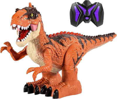 Remote Dinosaur Toy, Electric Realistic RC T-rex with Spray, Rechargeable Dinosaur Robot, Interactive Dinosaur Toy, Touch Sening, Boys & Girls 5-7, 8-12 Years - Toyigo