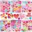 30 Sheets Valentine Stickers, 490PCS Heart Stickers, Valentine Stickers for Kids, Valentines Crafts Party Favors for Kids, Valentines Day Stickers