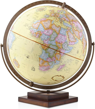 Revolution Globe, 12" Diameter Desktop World Globe, Gyromatic Full-Swing Movement Globe, Decorative Globe for Home or Office Decor - Toyigo