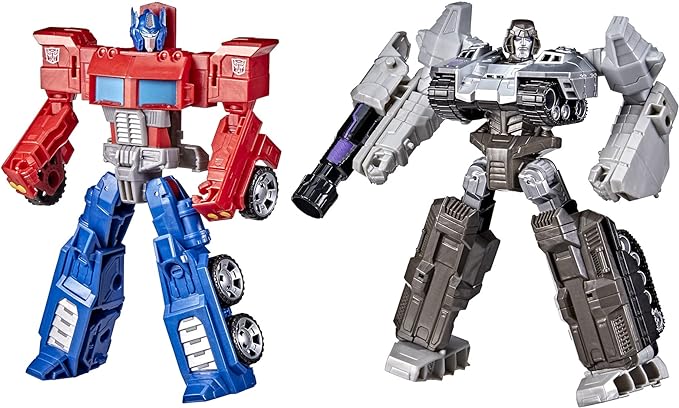 Transformers Toys Heroes and Villains Optimus Prime and Megaton 2-Pack Action Figures - for Kids Ages 6 and Up, 7-inch