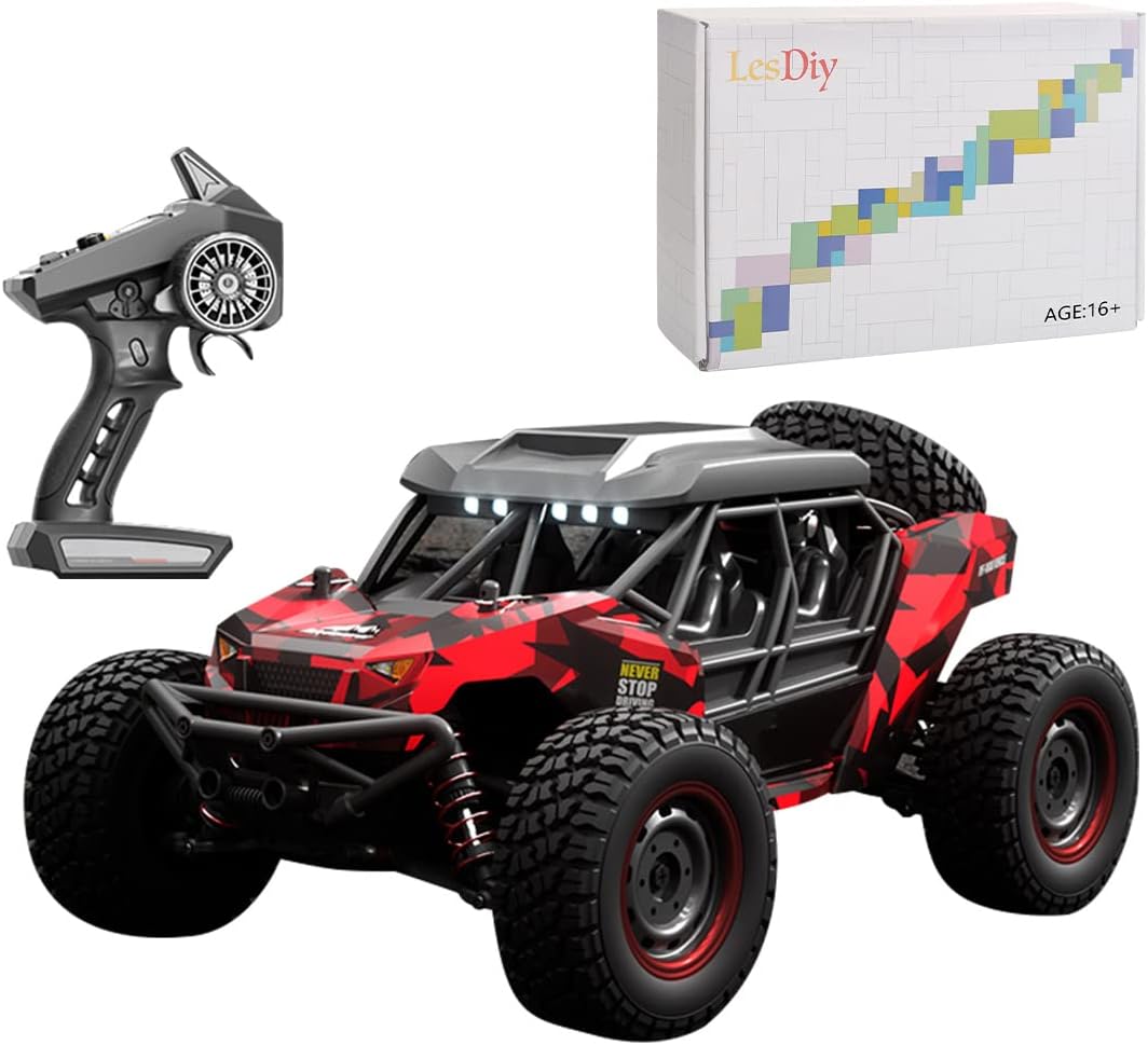 RC Car With LED, Remote Control Off-road Cars, 16106 1:16 50KM/H 4WD, High Speed Drift Monster, RC Truck for Kids vs Wltoys 144001 Toys