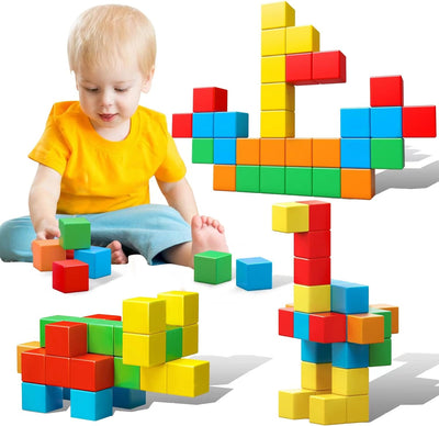 Magnetic Blocks, 1.41 inch Large Magnetic Building Blocks for Toddlers 3 4 5 6 7 8 Years Old Boys Girls, Magnetic Cubes for Kids 1-3, Montessori Toys STEM Preschool Educational Building Cube 30 Pcs