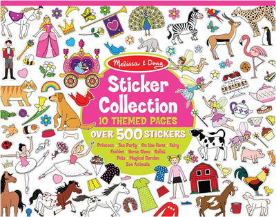 Sticker Collection Book, Princesses, Tea Party, Animals, and More, 500+ Stickers, FSC Certified