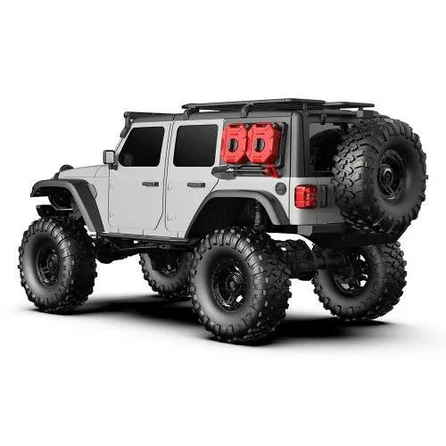 2.4G 4WD RC Rock Crawler Truck – RUBICON Off-Road Climbing Vehicle with LED Lights (Grey, Upgraded Version)