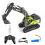 1:18 Die-Cast Metal RC Excavator – 11CH Radio Control Construction Vehicle with LED Lights