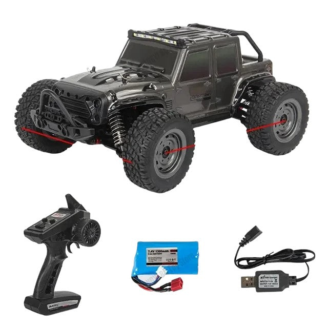 Rc Truck Cars, 16103 Fast Rc Cars, 50km/h 1/16 Off Road 4WD with LED Headlights, 2.4G Waterproof Remote Control Monster Truck for Adults and Kids - Toyigo