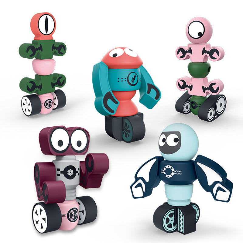 Magnetic robots blocks set for kids stacking robot toys For Girls And Boys Age (3-9)