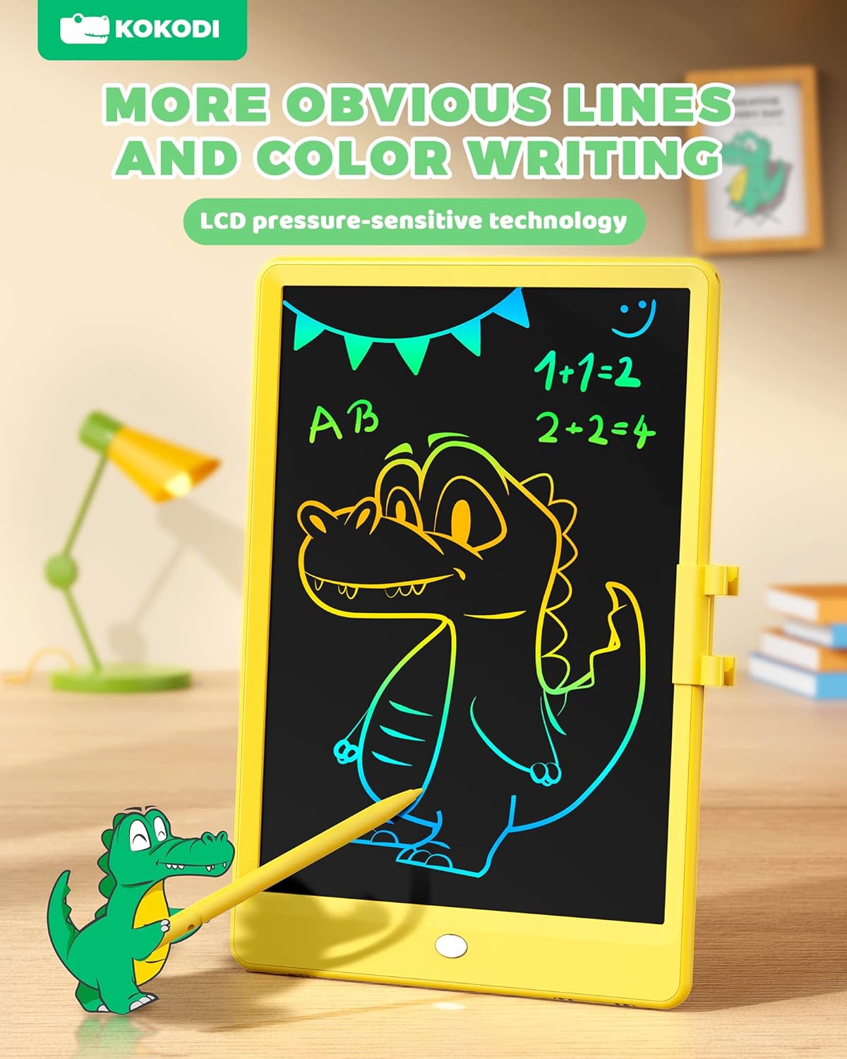 LCD Writing Tablet, Erasable Reusable Electronic Drawing Pads, 10 Inch Colorful Toddler Doodle Board Drawing Tablet, Educational and Learning Toy for 3-6 Years Old Boy and Girls - Toyigo