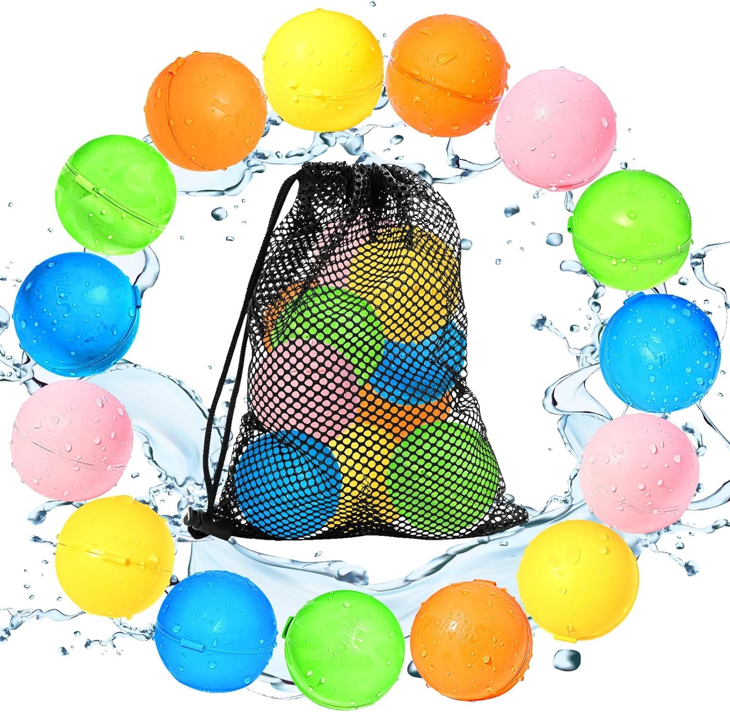 12PCS Reusable Water Balloons, Pool Beach Toys for Kids, Summer Fun Outdoor Water Toys Games for Kids Adults Outside Play, Backyard Swimming Pool Party Supplies