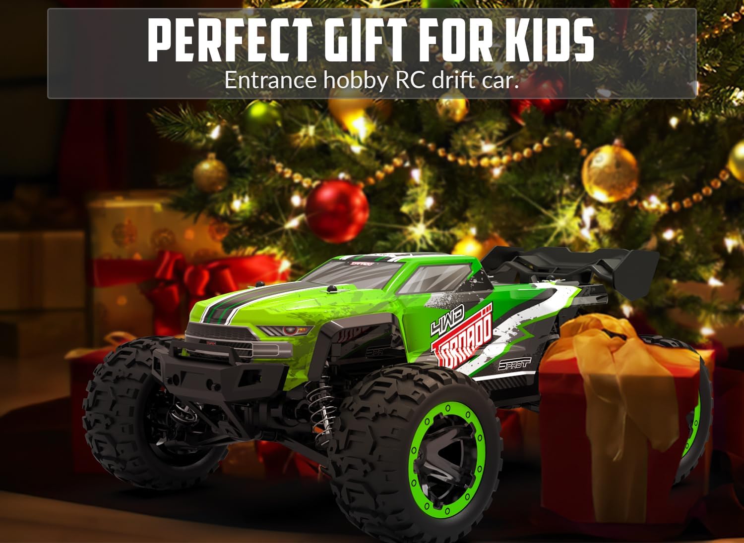 RC Truck Cars, 1:16 Scale All Terrain Monster Truck, 40KPH High Speed Remote Control Cars, 30MPH 4WD Off Road Monster Truck, 2.4Ghz Radio Control, 2 Rechargeable Batteries, 40+ Min Play, Gift for Boys Adults - Toyigo