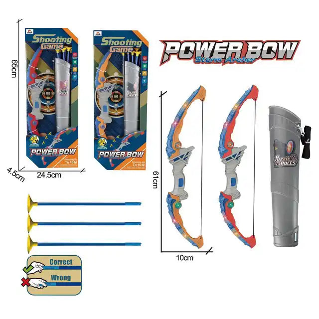 LED Light Up Archery Set Game Toy | Bow and Arrow Toys for Kids